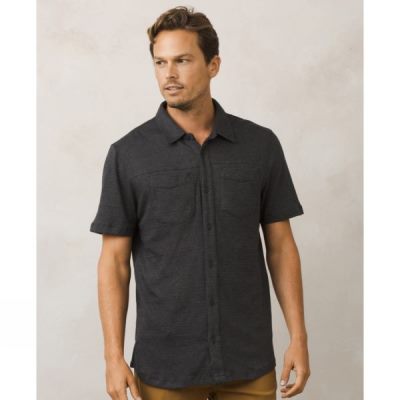 Camisa PrAna Gaines Button Front Hombre - Negras - Chile FKI847926